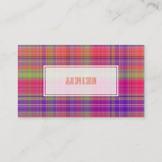 Tarjeta De Visita PixDezines malibu plaid (Anverso)