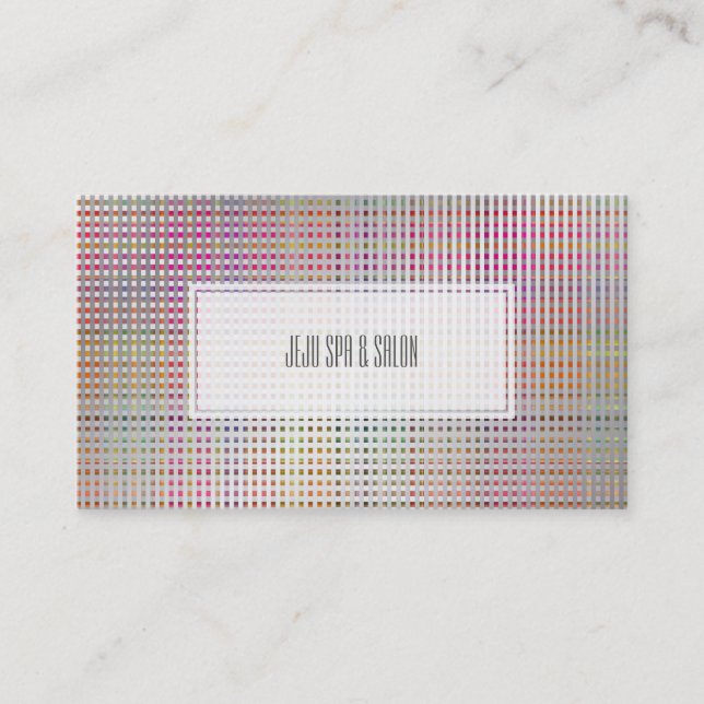 Tarjeta De Visita PixDezines malibu plaid/faux silver (Anverso)