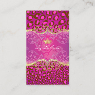 Tarjeta De Visita PixDezines manchas de leopardo, fucsia