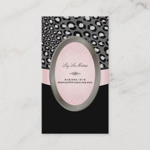 Tarjeta De Visita PixDezines manchas negras, rosadas, de leopardo bl