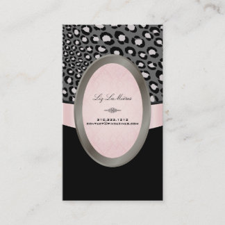 Tarjeta De Visita PixDezines manchas negras, rosadas, de leopardo bl