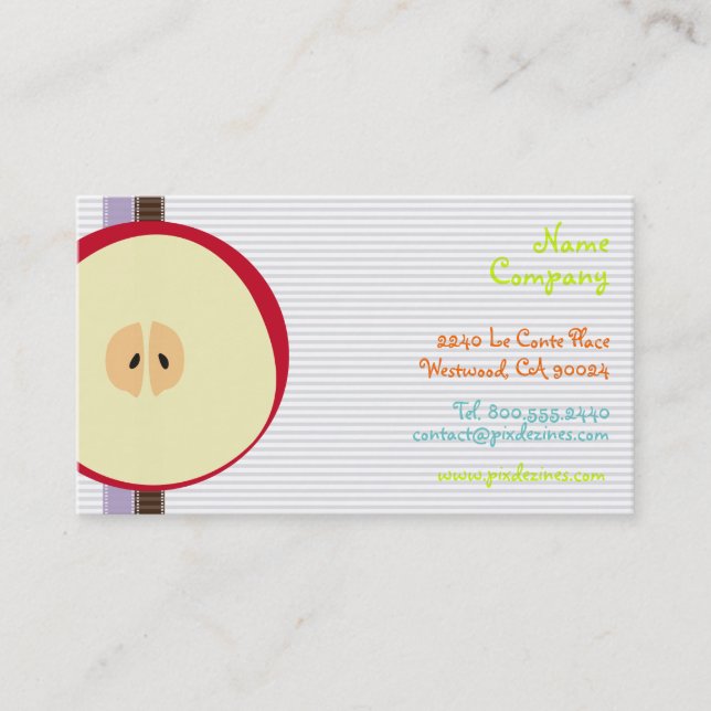 Tarjeta De Visita PixDezines Manzana roja / limo (Anverso)
