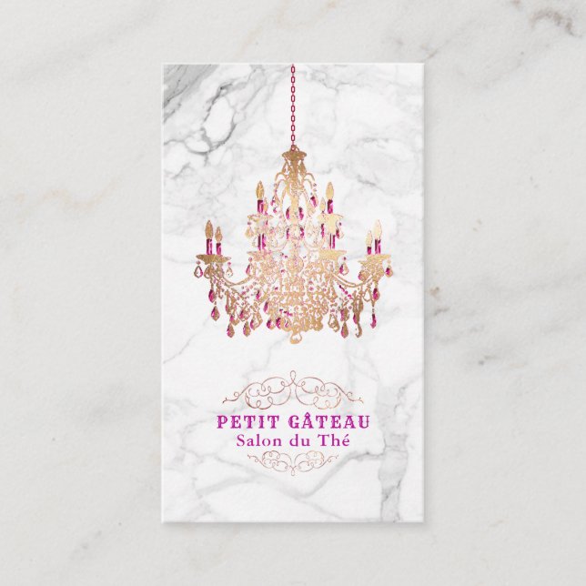 Tarjeta De Visita PixDezines Marble+Falsa Lámpara de Oro Rosa (Anverso)