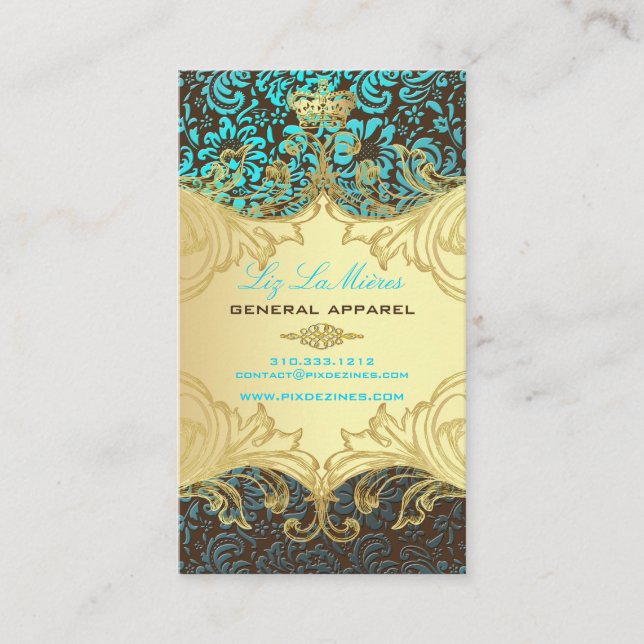 Tarjeta De Visita PixDezines Marie Antoinette en Oro (Anverso)