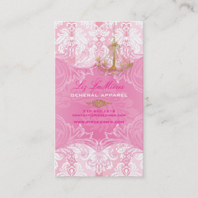 Tarjeta De Visita PixDezines Marie Antoinette en Pique Damask (Anverso)