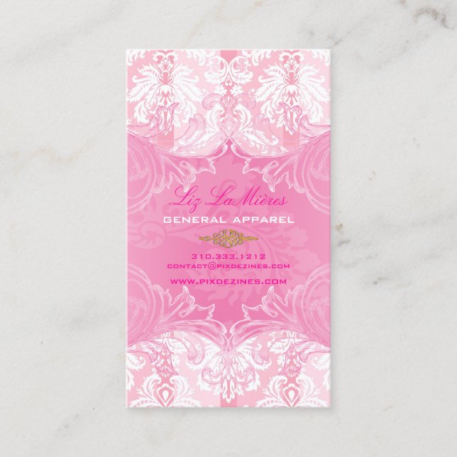 Tarjeta De Visita PixDezines Marie Antoinette en Pique Damask (Anverso)
