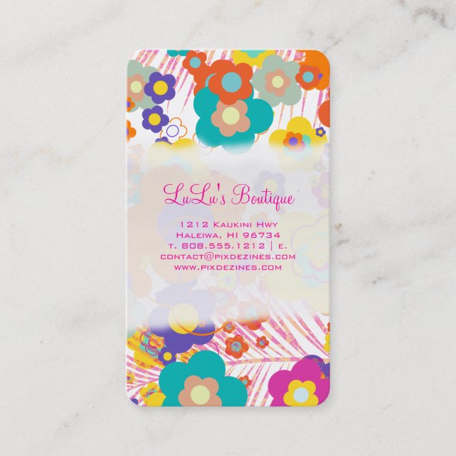 Tarjeta De Visita PixDezines Mod Daisies Hawaii (Anverso)