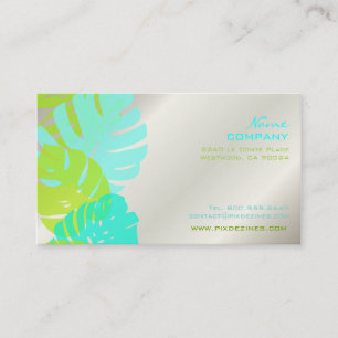 Tarjeta De Visita PixDezines Monstera, follaje tropical retro