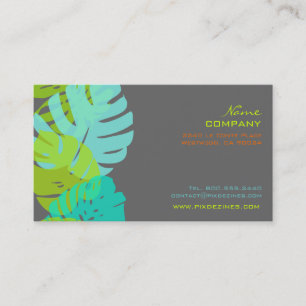 Tarjeta De Visita PixDezines Monstera, follaje tropical retro