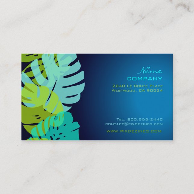 Tarjeta De Visita PixDezines Monstera, follaje tropical retro (Anverso)