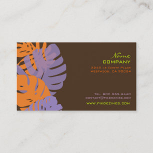 Tarjeta De Visita PixDezines Monstera, follaje tropical retro