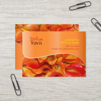 Tarjeta De Visita PixDezines naranja calla lily