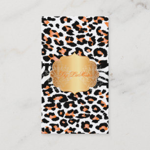 Tarjeta De Visita PixDezines naranja cheetah+zebra