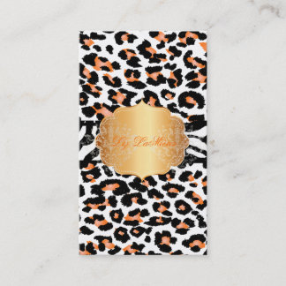 Tarjeta De Visita PixDezines naranja cheetah+zebra