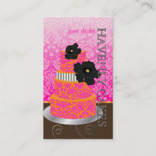 Tarjeta De Visita PixDezines naranja + rosa caliente damasco pastel