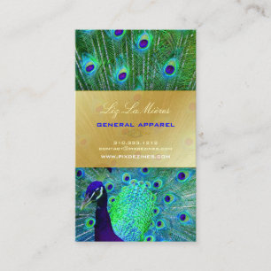 Tarjeta De Visita PixDezines Orgullosa pluma de pavo real por la lon