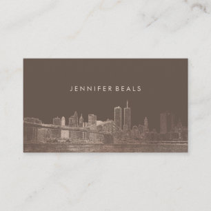 Tarjeta De Visita PixDezines Oro Rosa NYC Fondo de Skyline/DIY