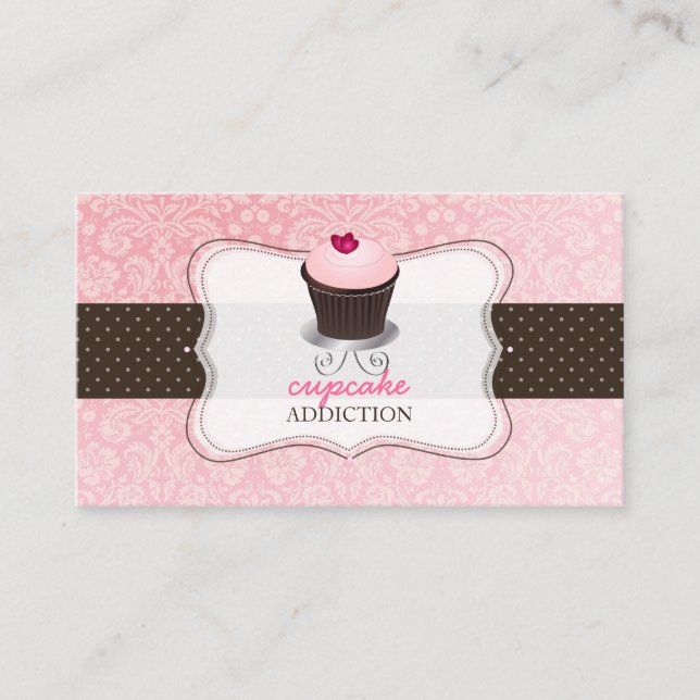Tarjeta De Visita PixDezines pastelitos de corazón rosa/pattisserie (Anverso)