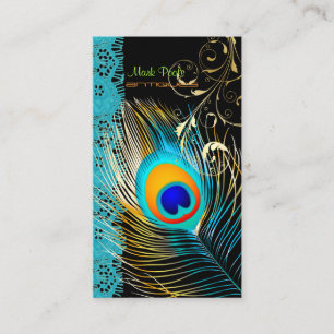 Tarjeta De Visita PixDezines Pavo real+filigrana+encaje/fondo diy