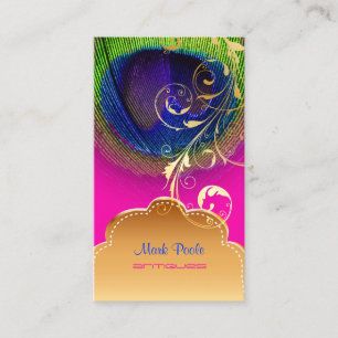 Tarjeta De Visita PixDezines Peacock eye+filigree giros