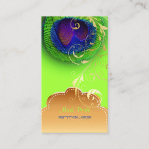 Tarjeta De Visita PixDezines Peacock eye+filigree swirls