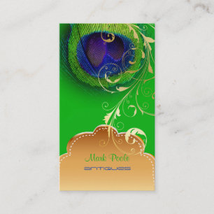 Tarjeta De Visita PixDezines Peacock eye+filigree swirls