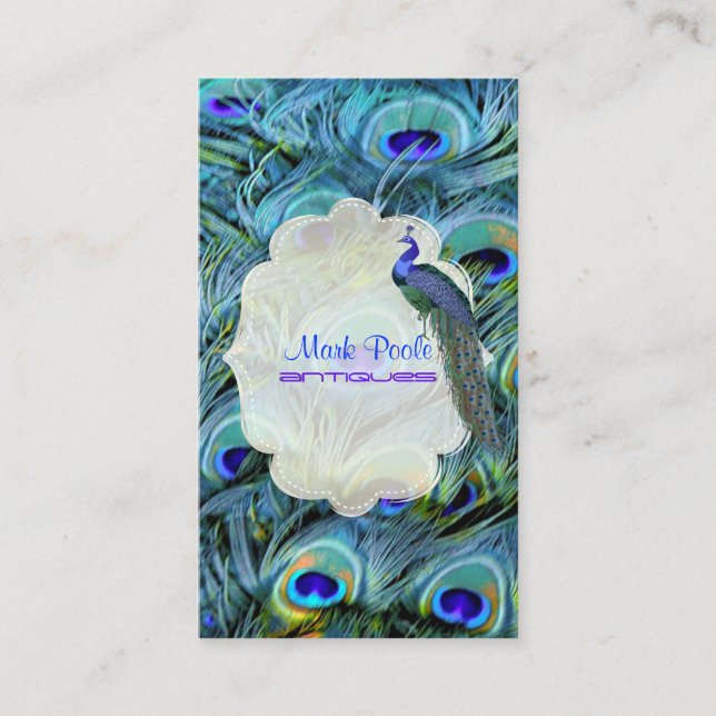 Tarjeta De Visita PixDezines Peacock Feather (Anverso)