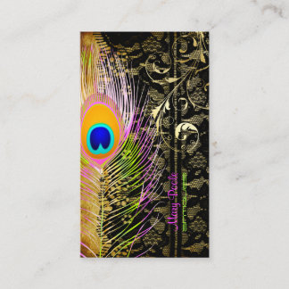 Tarjeta De Visita PixDezines Peacock+filigree giratoria