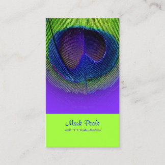Tarjeta De Visita PixDezines Peacock ojo/púrpura+cobalto+verde neón