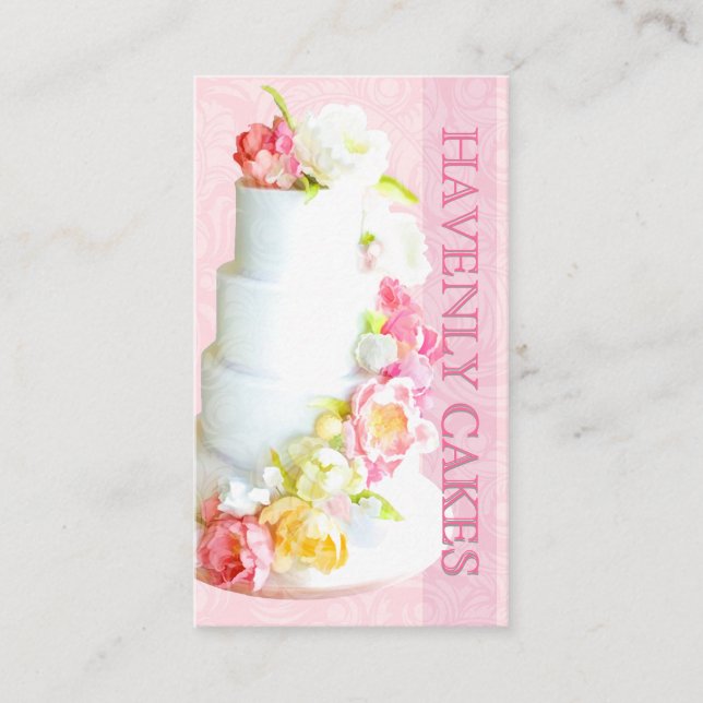 Tarjeta De Visita PixDezines peonías boda tarta/fondo diy (Anverso)