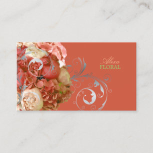 Tarjeta De Visita PixDezines peonías+hidrangeas/fondo de diy