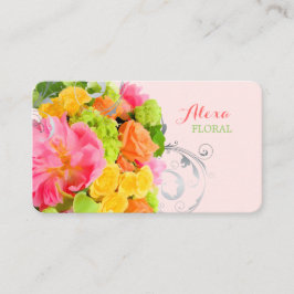 Tarjeta De Visita PixDezines peonías+rosas/fondo diy