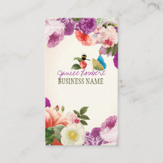 Tarjeta De Visita PixDezines peonías vintage/fondo de bricolaje