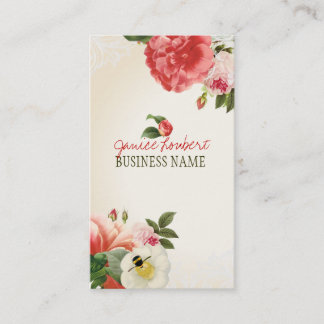 Tarjeta De Visita PixDezines peonías vintage/fondo DIY