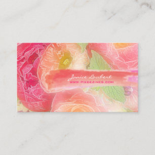 Tarjeta De Visita PixDezines peonies ramos/fondo diy