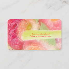 Tarjeta De Visita PixDezines peonies ramos/fondo diy