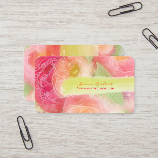 Tarjeta De Visita PixDezines peonies ramos/fondo diy