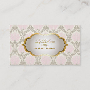 Tarjeta De Visita PixDezines piqué vintage damaskpink+ash marrón