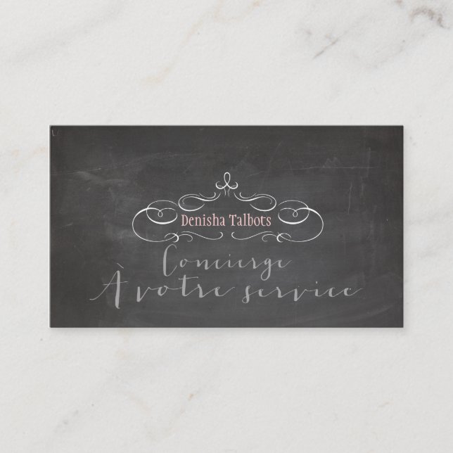 Tarjeta De Visita PixDezines pizarra/conserje/fondo DIY (Anverso)