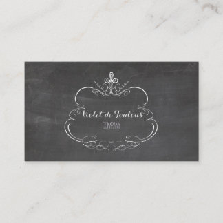 Tarjeta De Visita PixDezines pizarra+flores pequeñas