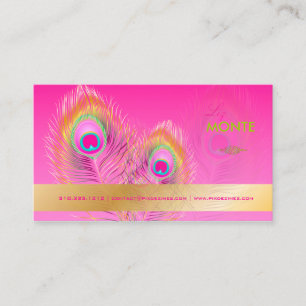 Tarjeta De Visita PixDezines Pizzazz Pluma de pavo real para la long