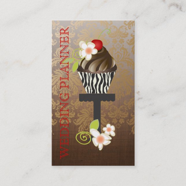 Tarjeta De Visita PixDezines, Planificador de Bodas+Didora Damask (Anverso)