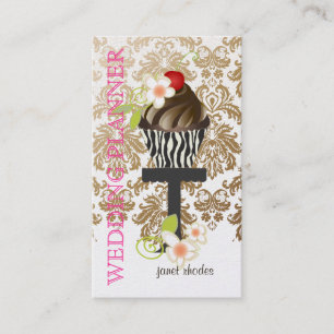 Tarjeta De Visita PixDezines, Planificador de bodas+Fidora Damask