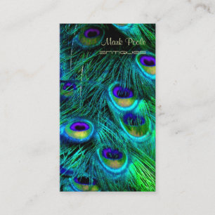 Tarjeta De Visita PixDezines PLUMA DE PAVO REAL/COBALTO/AZUL AGUA