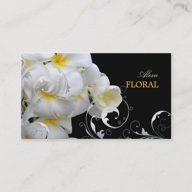 Tarjeta De Visita PixDezines Plumeria+colores de filigree (Anverso)