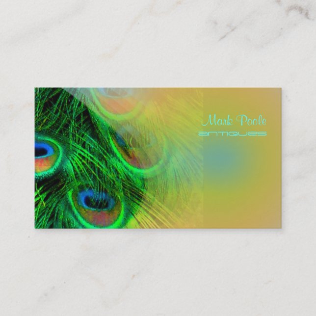 Tarjeta De Visita PixDezines Psychedelic Peacock, Personalizar! (Anverso)