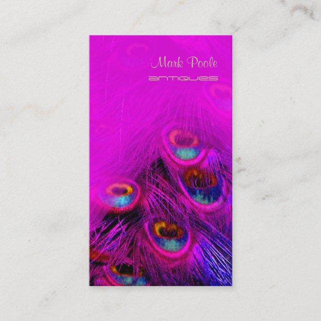 Tarjeta De Visita PixDezines Psychedelic Peacock, Personalizar! (Anverso)