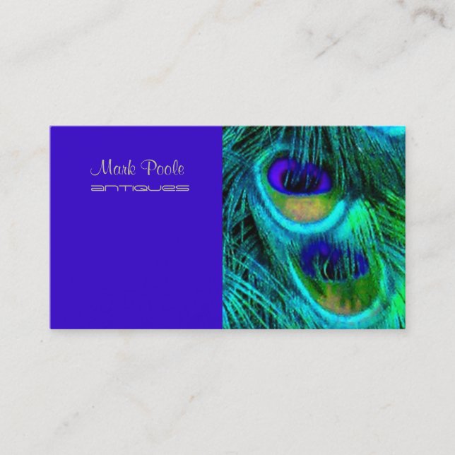 Tarjeta De Visita PixDezines Psychedelic Peacock, Personalizar! (Anverso)