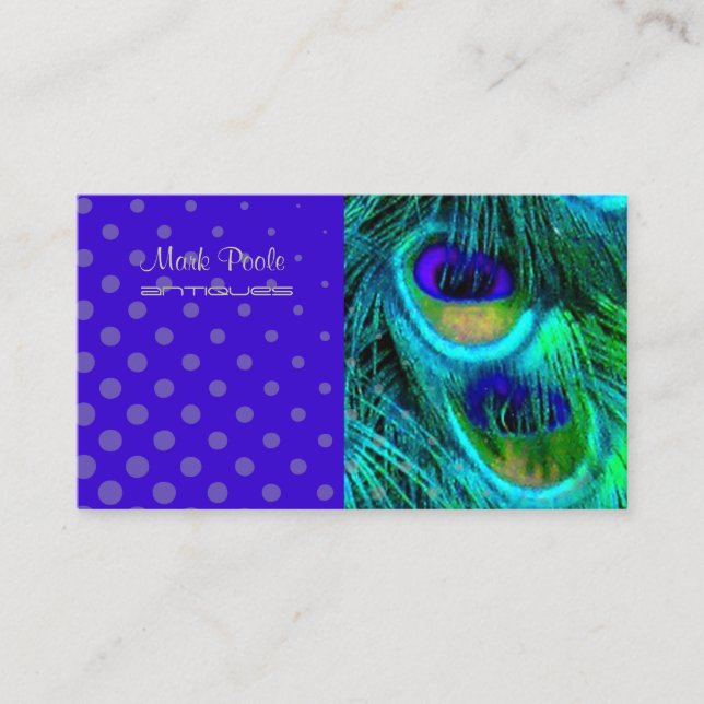 Tarjeta De Visita PixDezines Psychedelic Peacock, Personalizar! (Anverso)