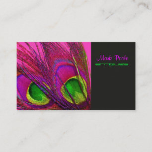 Tarjeta De Visita PixDezines Psychedelic Peacock,/tipografía neón/di